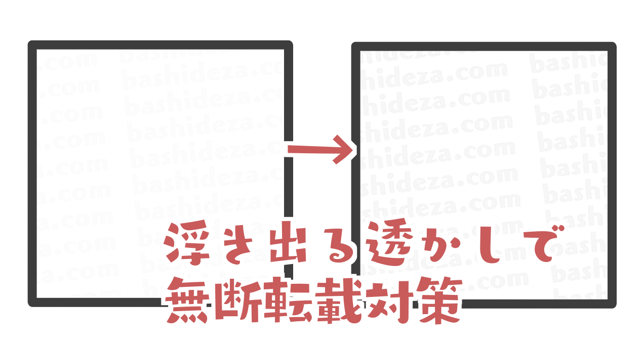 目立たないグレーの透かしで無断転載対策